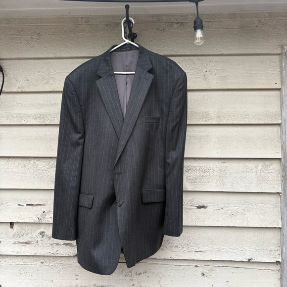 Lauren Ralph Lauren Mens 50L Gray 100% Wool Two Button Blazer Jacket - Picture 6 of 7